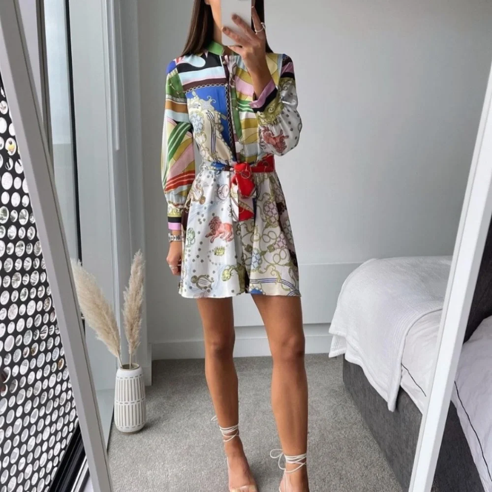 ZARA PRINTED MINI DRESS Medium - Picture 10 of 13